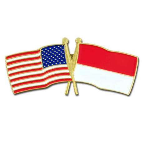     USA and Indonesia Flag Pin