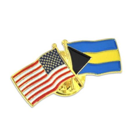     USA and Bahamas Flag Pin