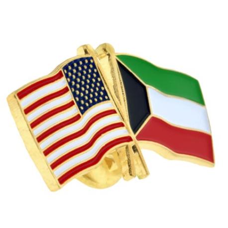     USA and Kuwait Flag Pin