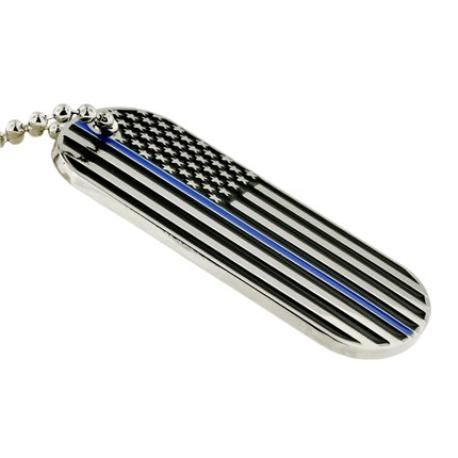     Thin Blue Line Dog Tag - Engravable