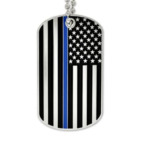     Thin Blue Line Dog Tag - Engravable