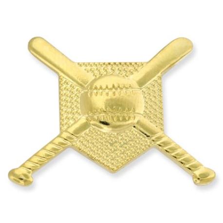     Gold Baseball Diamond Chenille Pin