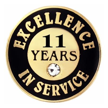     Excellence In Service Pin - 11 Years