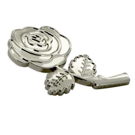     Silver Rose Lapel Pin