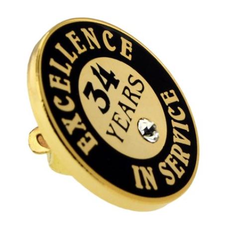     Excellence In Service Pin - 34 Years