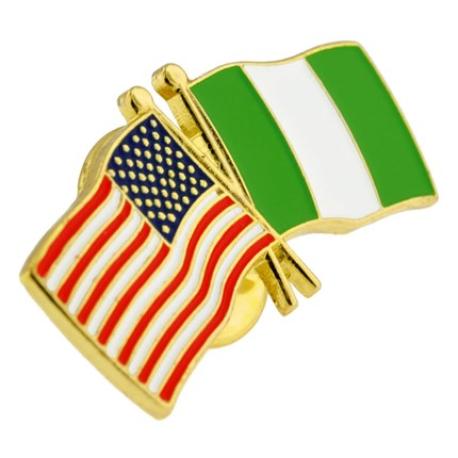     USA and Nigeria Flag Pin