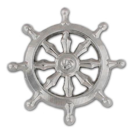     Silver Buddhist Wheel Pin