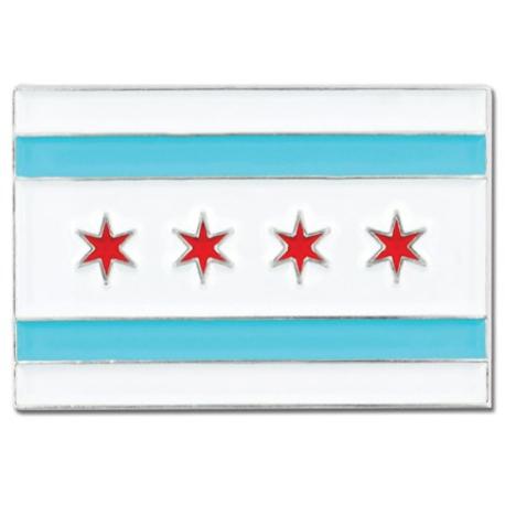     Rectangle Chicago Flag Pin