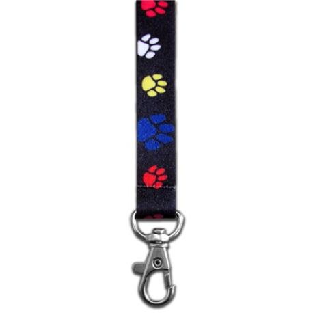     Multi-Colored Paw Print Lanyard