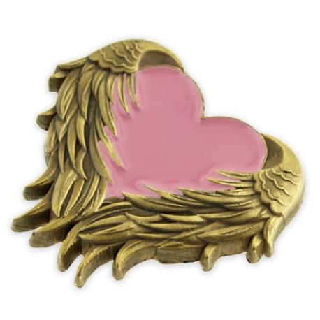     Pink Heart with Wings Pin