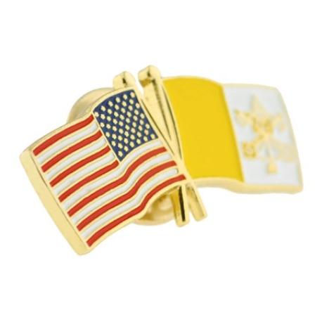     USA and Vatican City Flag Pin