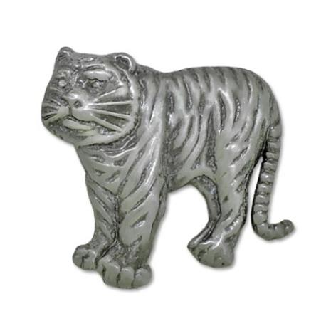     Tiger Pin - Antique Silver