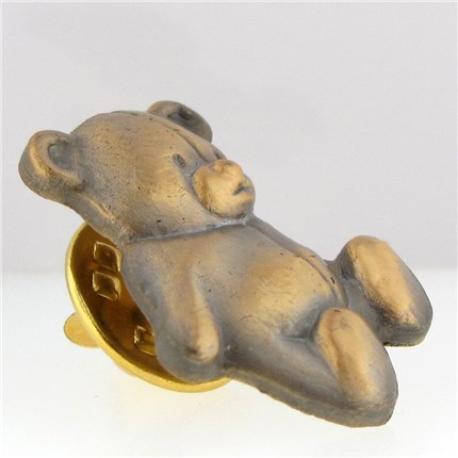     Teddy Bear Pin - Antique Gold