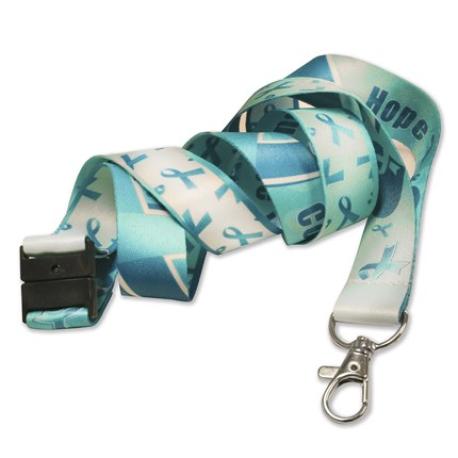     Teal Awareness Ribbon Lanyard