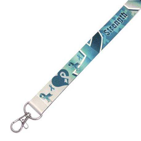     Teal Awareness Ribbon Lanyard