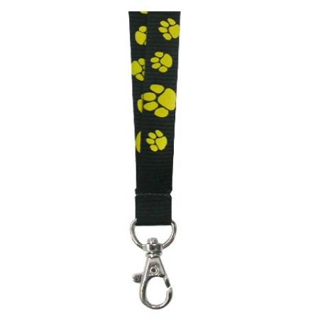     Paw Print Lanyard - Black & Gold