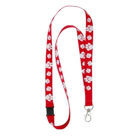     Paw Print Lanyard - Red & White