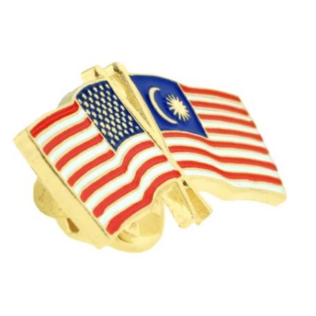     USA and Malaysia Flag Pin