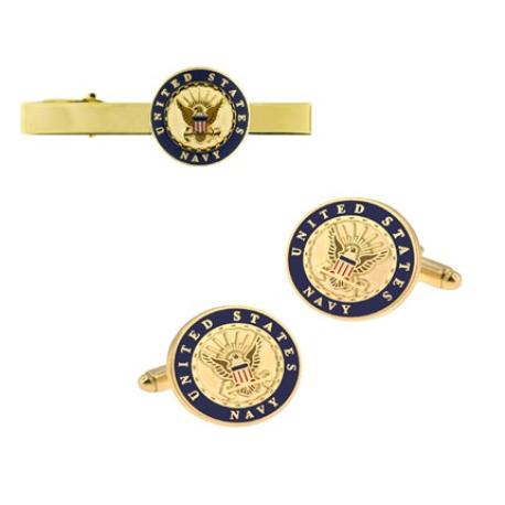     U.S. Navy Tie Clip and Cufflinks Set