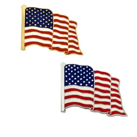     Made in the U.S.A. American Flag 2-Pin Set