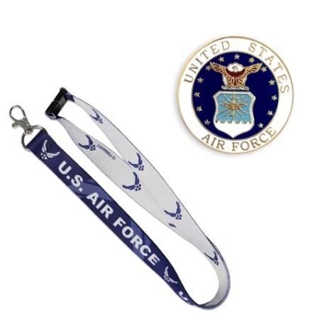     U.S. Air Force Pin and Lanyard Set