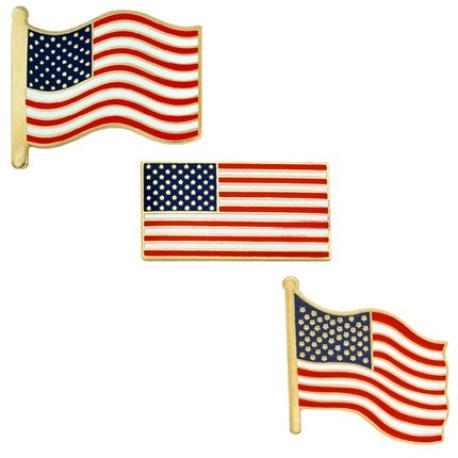     American Flag 3-Pin Set