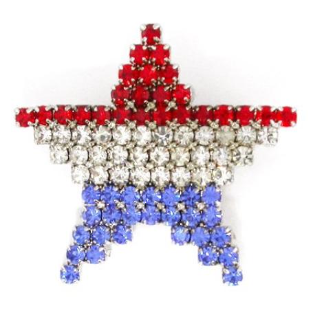     Rhinestone USA Star Pin