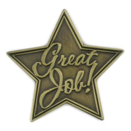     Antique Gold Great Job Star Pin