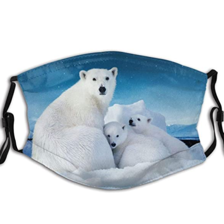     Animal Polar Bear Cover Printing Design Balaclava Bandanas Reusable Windproof Anti Dust Adjustable Earloops 