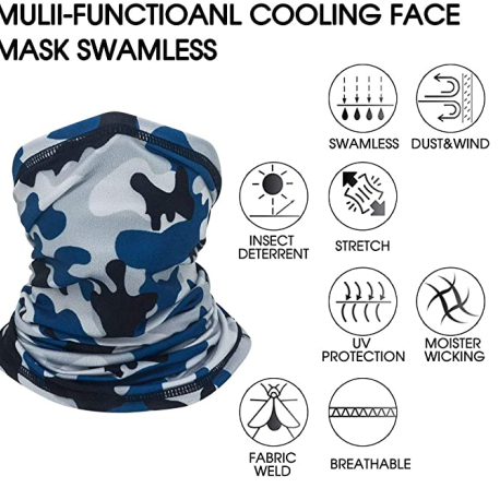     Neck Gaiter Face Mask Reusable, Sun UV Protection Face Cover Scarf